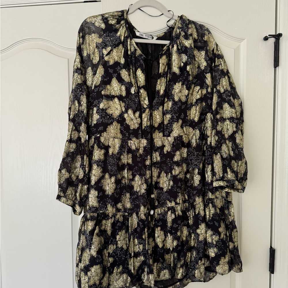 Floral Black and Gold dress